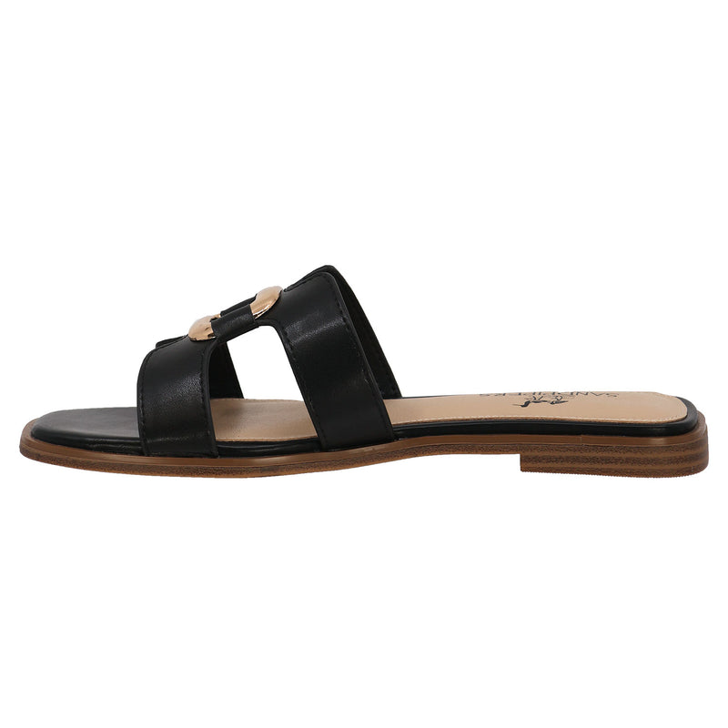 Womens Vienna Leather Slide Sandal