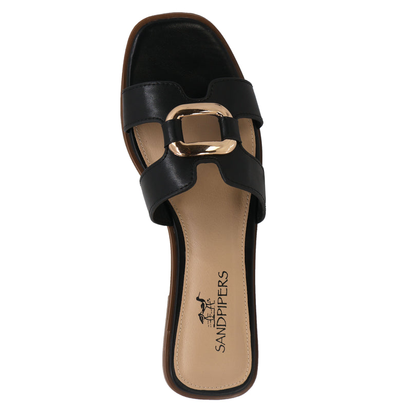 Womens Vienna Leather Slide Sandal