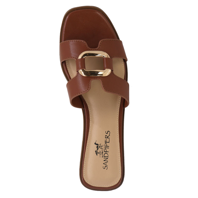 Womens Vienna Leather Slide Sandal