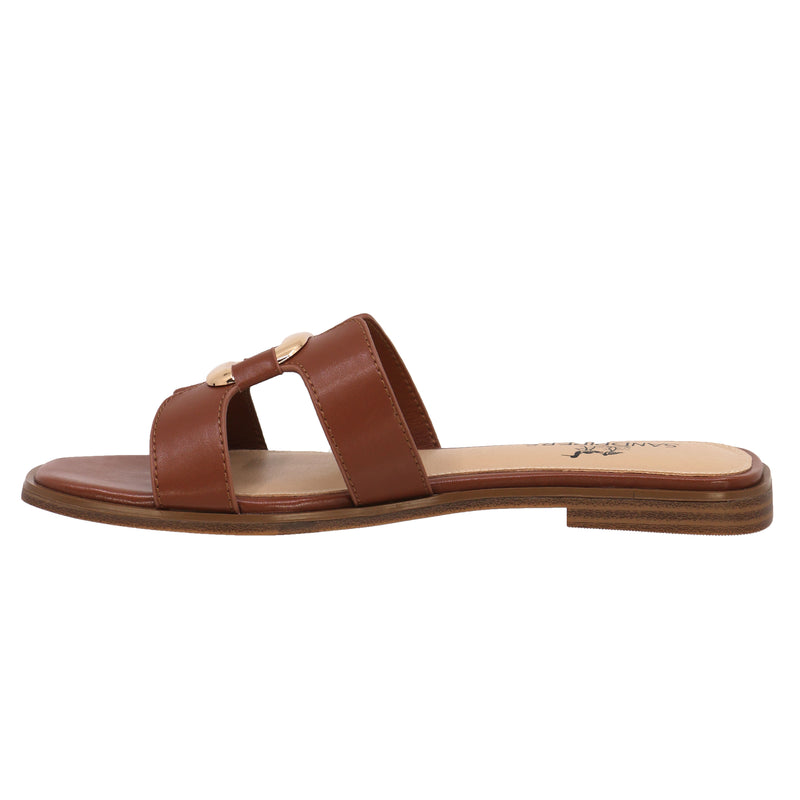 Womens Vienna Leather Slide Sandal